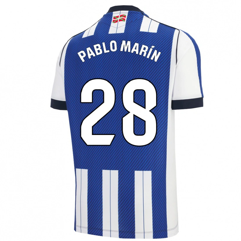 Danxen Mujer Camiseta Pablo Marín #28 Azul Blanco 1ª Equipación 2025/26 La Camisa