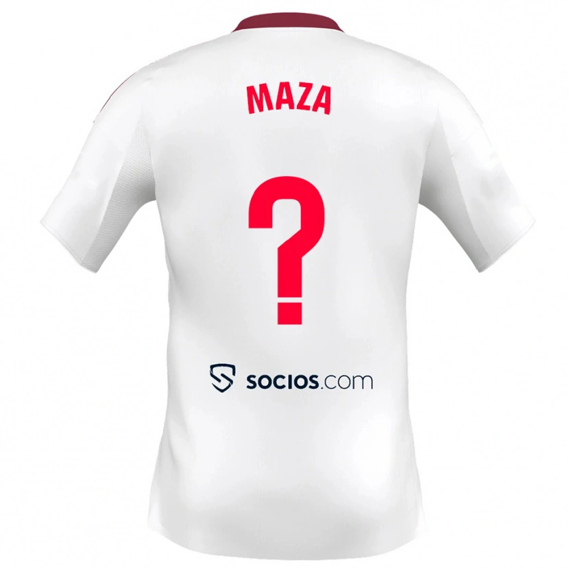 Danxen Mujer Camiseta Manuel Maza #0 Blanco Rojo 1ª Equipación 2025/26 La Camisa