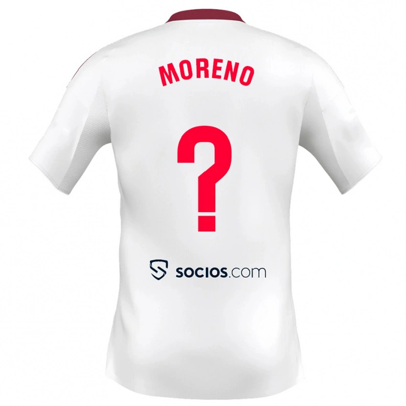 Danxen Mujer Camiseta Jorge Moreno #0 Blanco Rojo 1ª Equipación 2025/26 La Camisa
