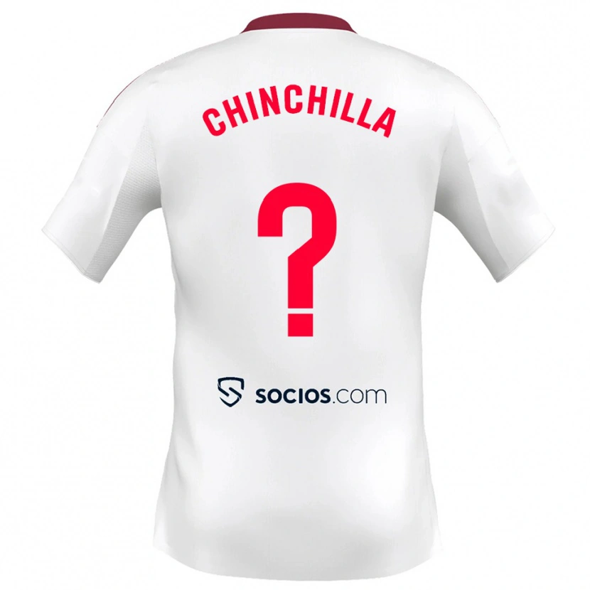 Danxen Mujer Camiseta Gustavo Chinchilla #0 Blanco Rojo 1ª Equipación 2025/26 La Camisa