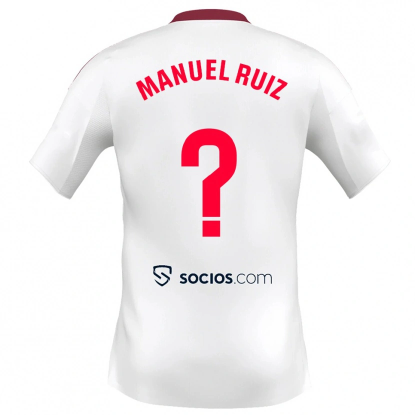 Danxen Mujer Camiseta José Manuel Ruiz #0 Blanco Rojo 1ª Equipación 2025/26 La Camisa