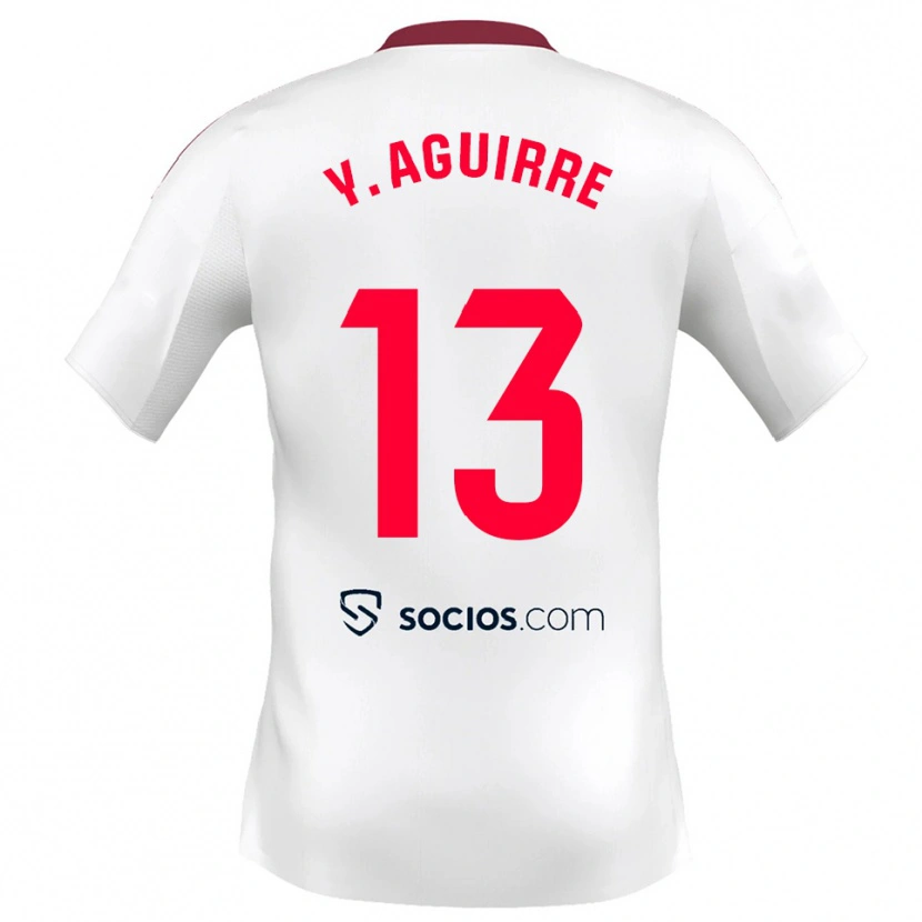Danxen Mujer Camiseta Yolanda Aguirre Gutiérrez #13 Blanco Rojo 1ª Equipación 2025/26 La Camisa