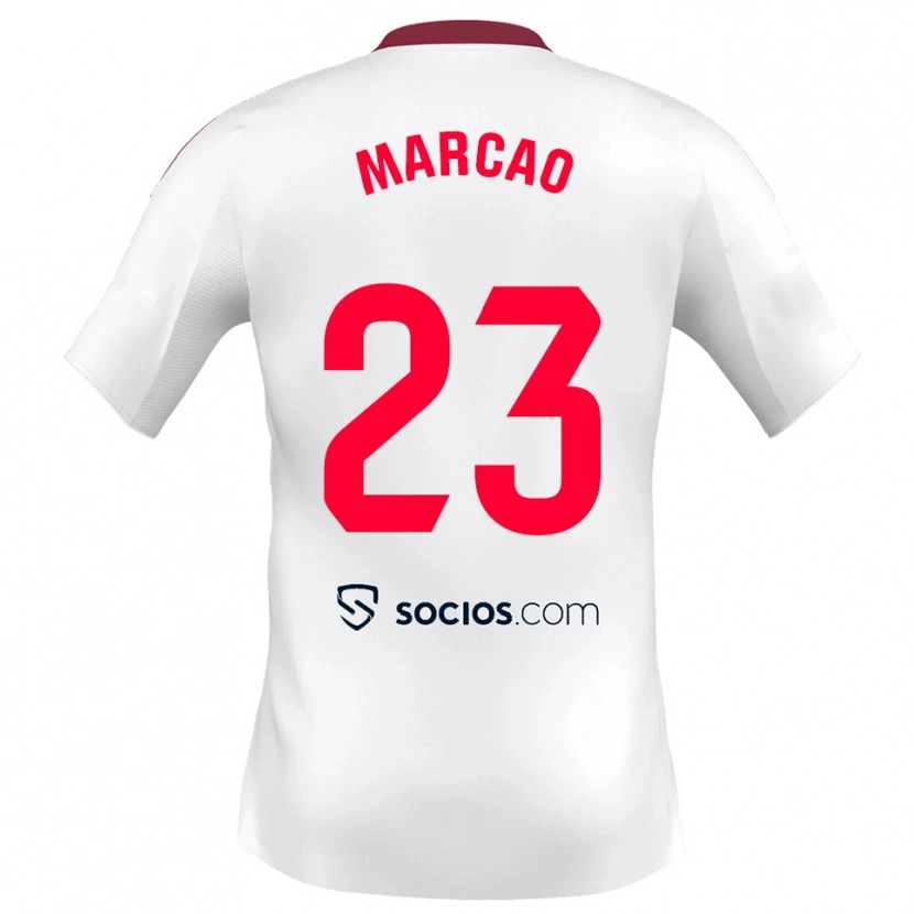 Danxen Mujer Camiseta Marcão #23 Blanco Rojo 1ª Equipación 2025/26 La Camisa