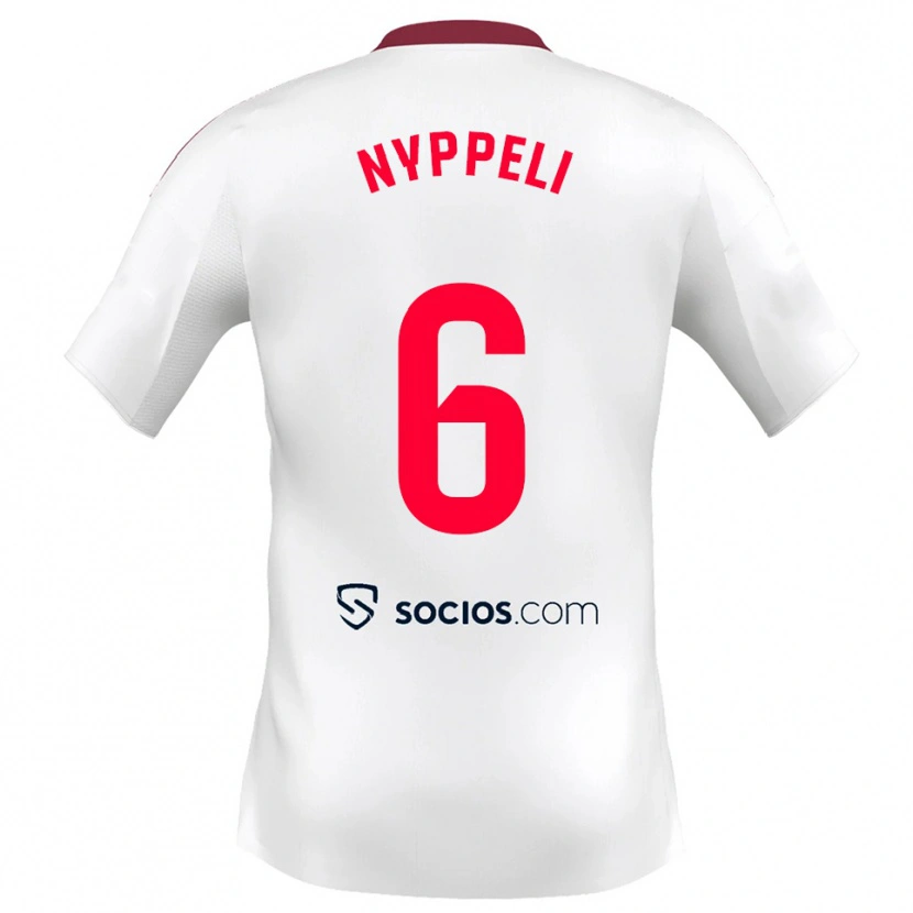 Danxen Mujer Camiseta Ramón Nyppeli #6 Blanco Rojo 1ª Equipación 2025/26 La Camisa