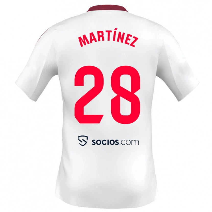 Danxen Mujer Camiseta Hugo Martínez #28 Blanco Rojo 1ª Equipación 2025/26 La Camisa