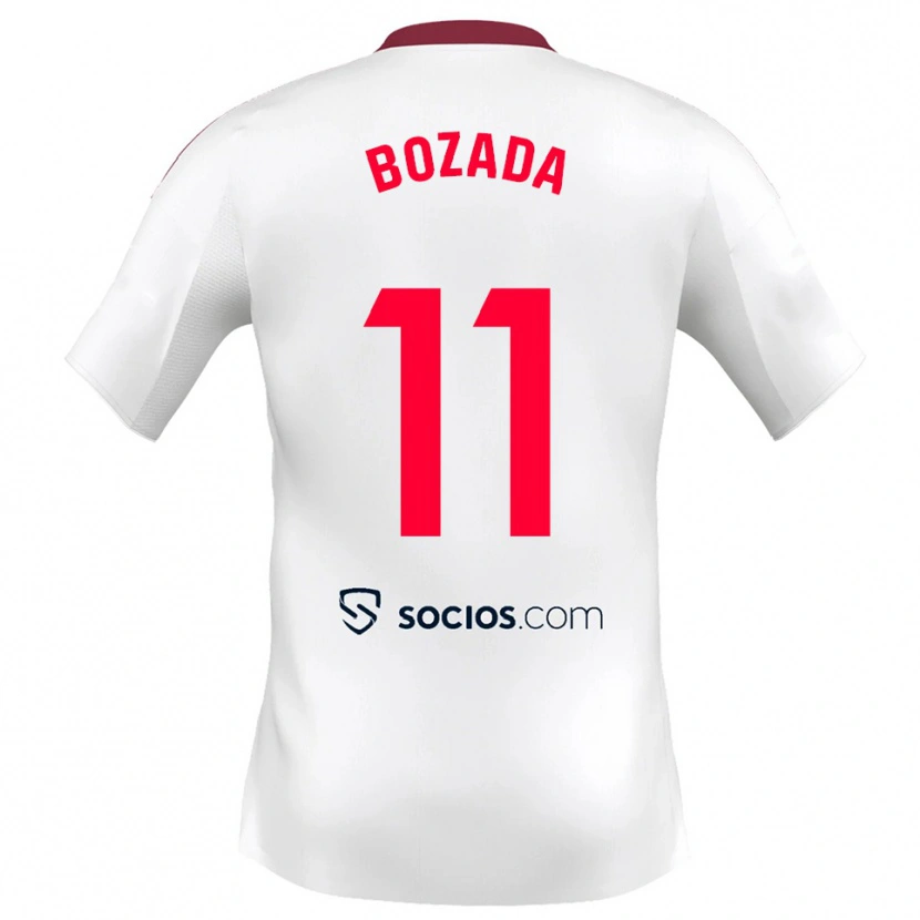 Danxen Mujer Camiseta José Antonio Bozada #11 Blanco Rojo 1ª Equipación 2025/26 La Camisa