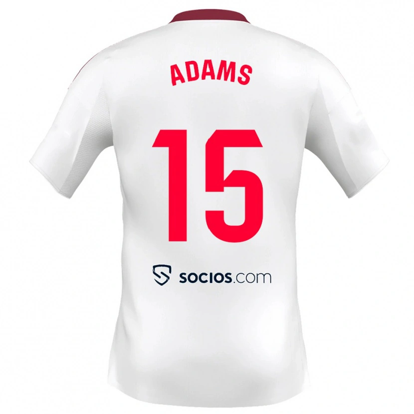 Danxen Mujer Camiseta Akor Adams #15 Blanco Rojo 1ª Equipación 2025/26 La Camisa