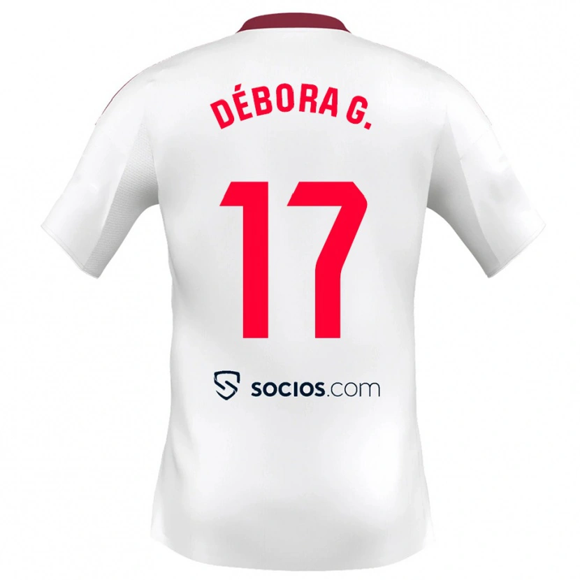 Danxen Mujer Camiseta Débora García Mateo #17 Blanco Rojo 1ª Equipación 2025/26 La Camisa