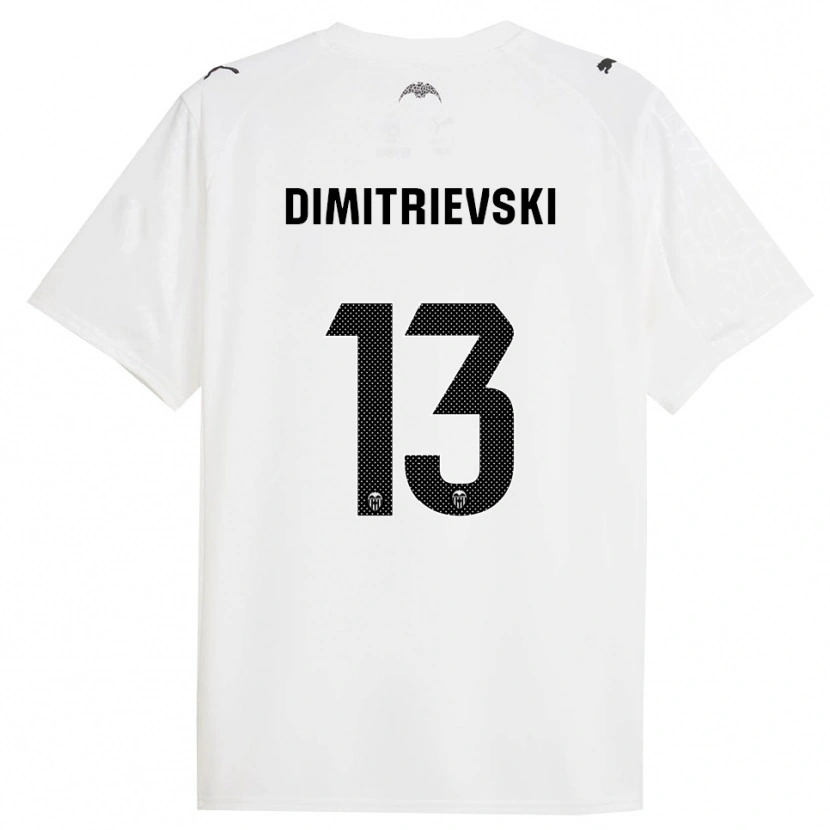 Danxen Mujer Camiseta Stole Dimitrievski #13 Blanco Negro 1ª Equipación 2025/26 La Camisa
