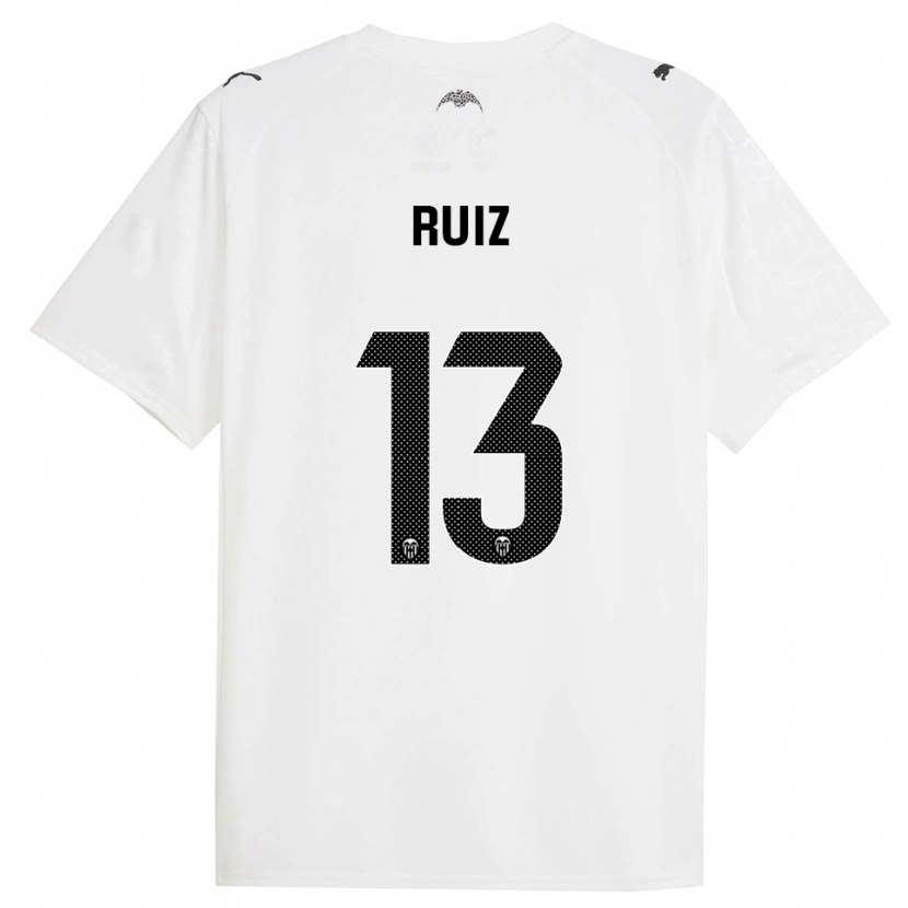 Danxen Mujer Camiseta Nil Ruiz #13 Blanco Negro 1ª Equipación 2025/26 La Camisa