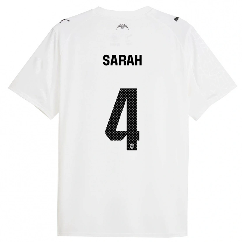 Danxen Mujer Camiseta Sarah Hagg #4 Blanco Negro 1ª Equipación 2025/26 La Camisa