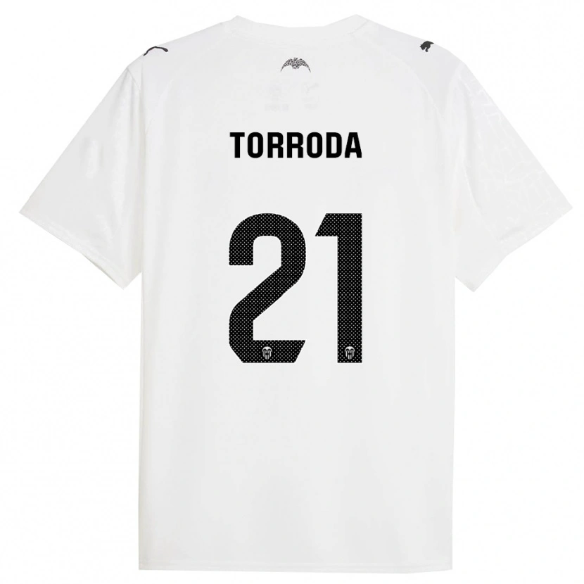 Danxen Mujer Camiseta Anna Torroda #21 Blanco Negro 1ª Equipación 2025/26 La Camisa