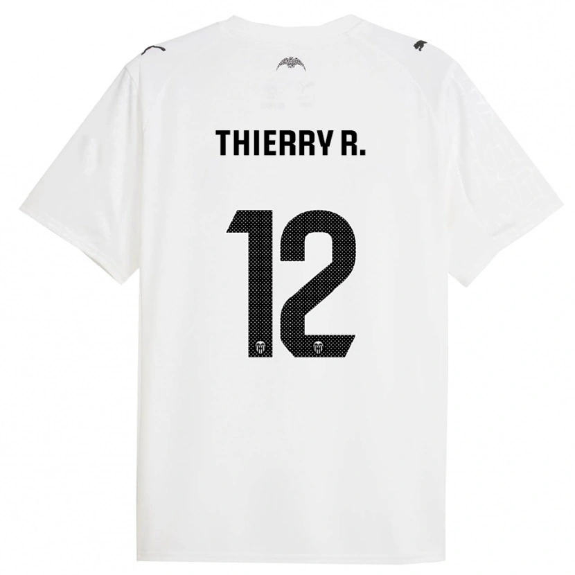 Danxen Mujer Camiseta Thierry Correia #12 Blanco Negro 1ª Equipación 2025/26 La Camisa