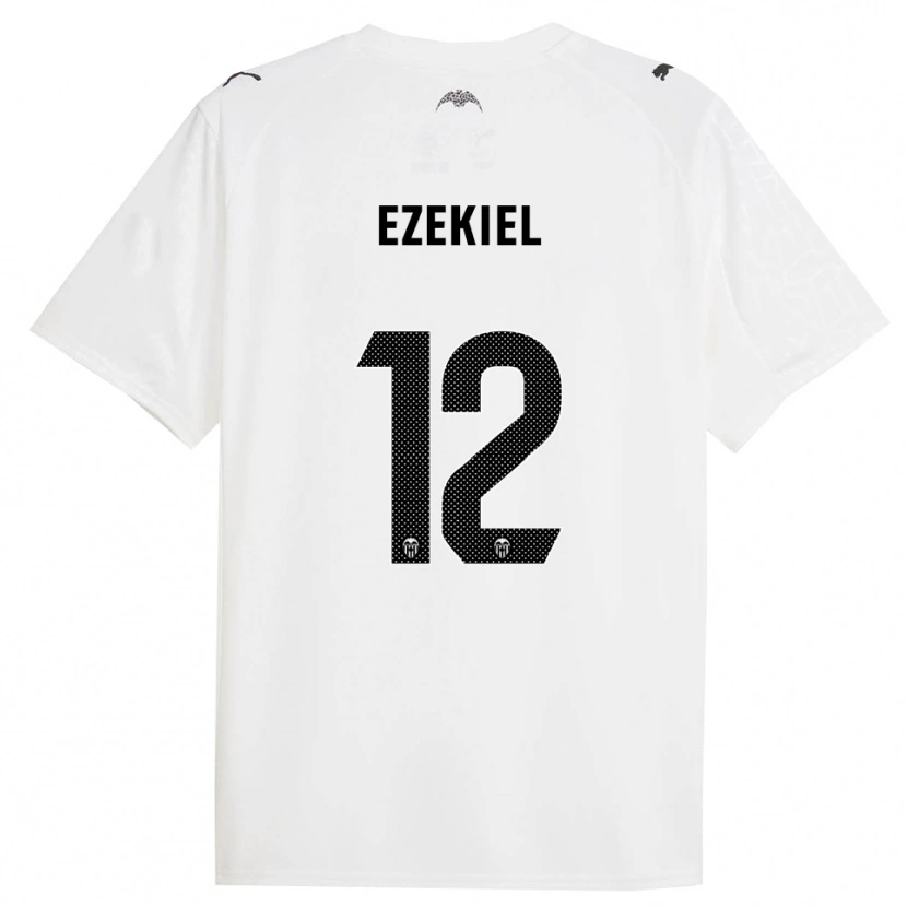Danxen Mujer Camiseta Ezekiel Montunrayo #12 Blanco Negro 1ª Equipación 2025/26 La Camisa
