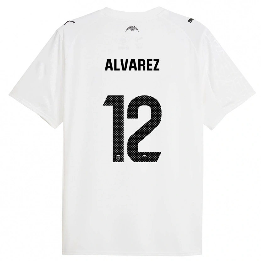 Danxen Mujer Camiseta Sofia Alvarez #12 Blanco Negro 1ª Equipación 2025/26 La Camisa