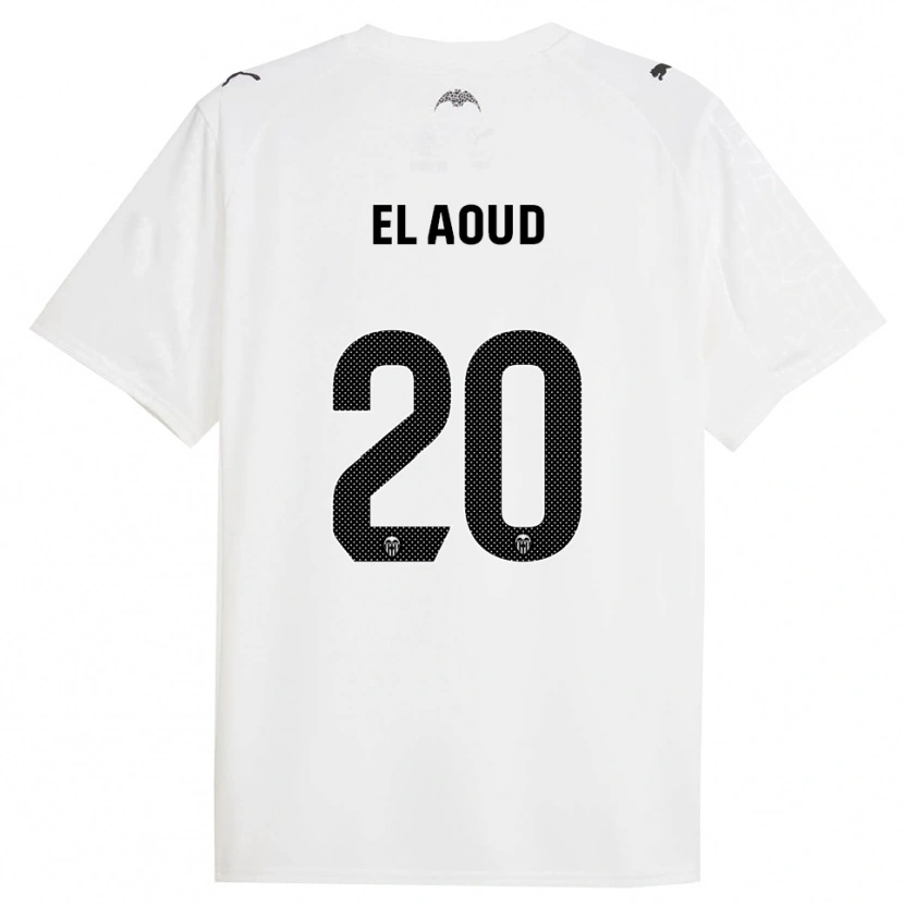 Danxen Mujer Camiseta Ismail El Aoud #20 Blanco Negro 1ª Equipación 2025/26 La Camisa