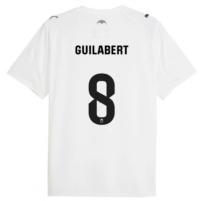 Danxen Mujer Camiseta Mario Guilabert #8 Blanco Negro 1ª Equipación 2025/26 La Camisa