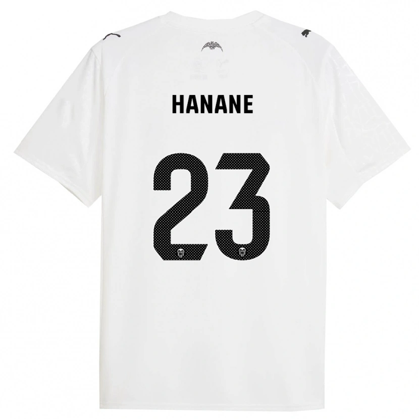 Danxen Mujer Camiseta Hanane Ait El Haj #23 Blanco Negro 1ª Equipación 2025/26 La Camisa