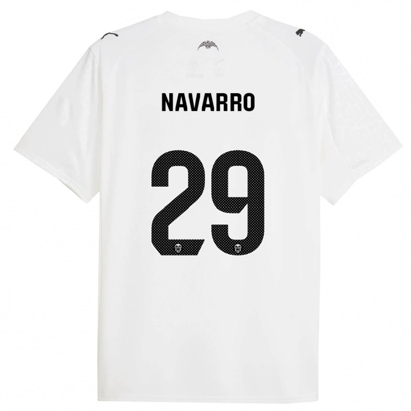 Danxen Mujer Camiseta Marcos Navarro #29 Blanco Negro 1ª Equipación 2025/26 La Camisa