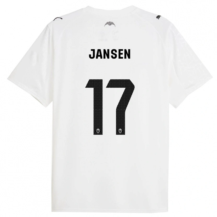 Danxen Mujer Camiseta Ellen Jansen #17 Blanco Negro 1ª Equipación 2025/26 La Camisa