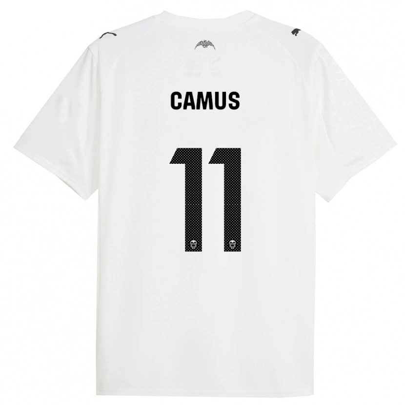 Danxen Mujer Camiseta Marco Camus #11 Blanco Negro 1ª Equipación 2025/26 La Camisa