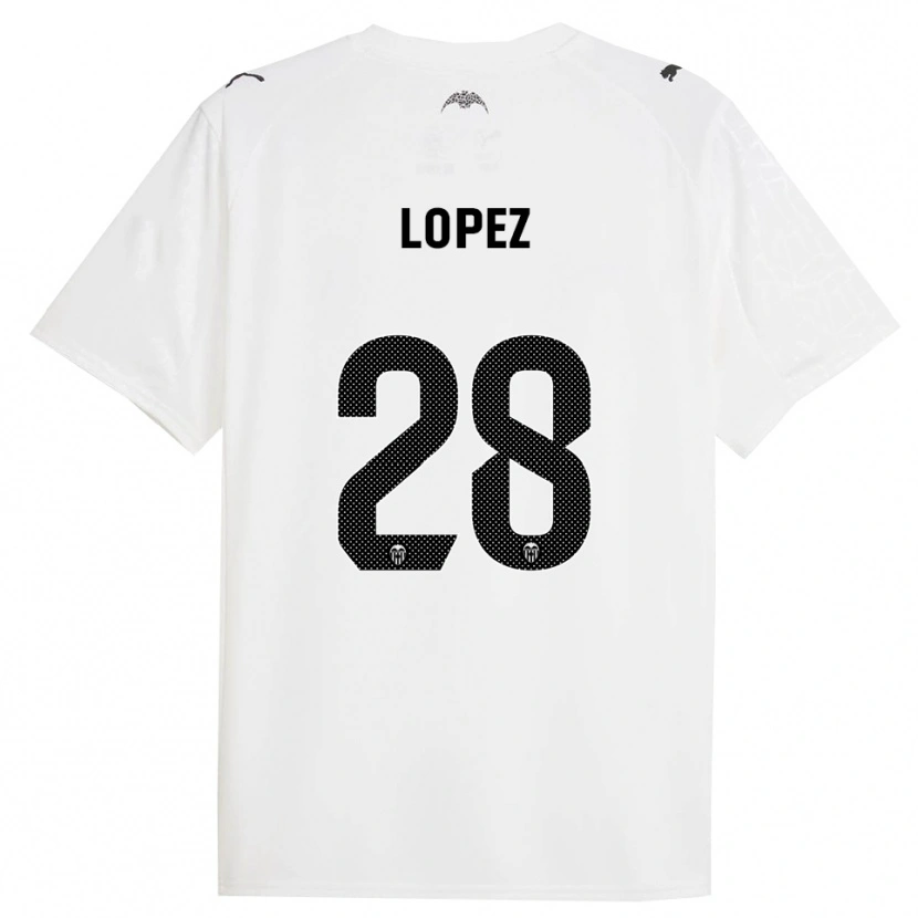 Danxen Mujer Camiseta Saray Lopez #28 Blanco Negro 1ª Equipación 2025/26 La Camisa