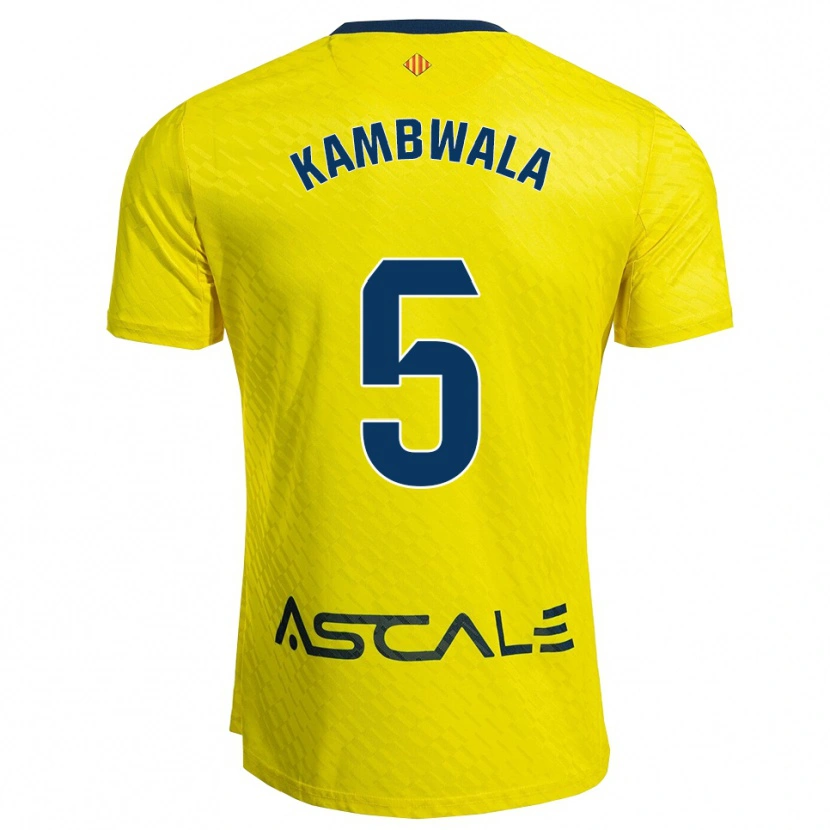 Danxen Mujer Camiseta Willy Kambwala #5 Amarillo Marino 1ª Equipación 2025/26 La Camisa