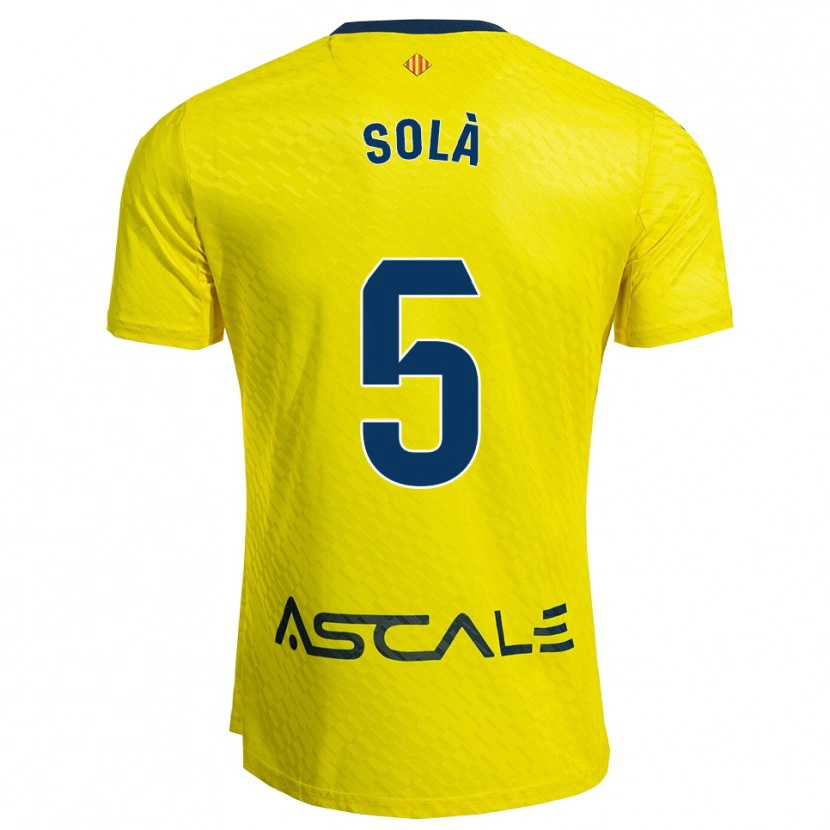Danxen Mujer Camiseta Arnau Solà #5 Amarillo Marino 1ª Equipación 2025/26 La Camisa