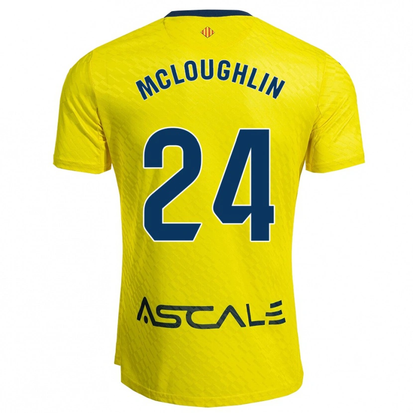 Danxen Mujer Camiseta Caden Mcloughlin #24 Amarillo Marino 1ª Equipación 2025/26 La Camisa