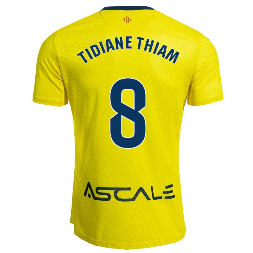 Danxen Mujer Camiseta Cheikh Tidiane Thiam #8 Amarillo Marino 1ª Equipación 2025/26 La Camisa