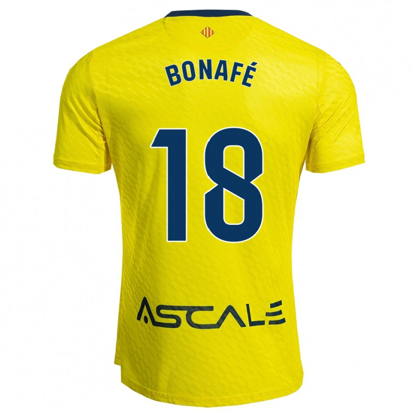 Danxen Mujer Camiseta César Bonafé #18 Amarillo Marino 1ª Equipación 2025/26 La Camisa