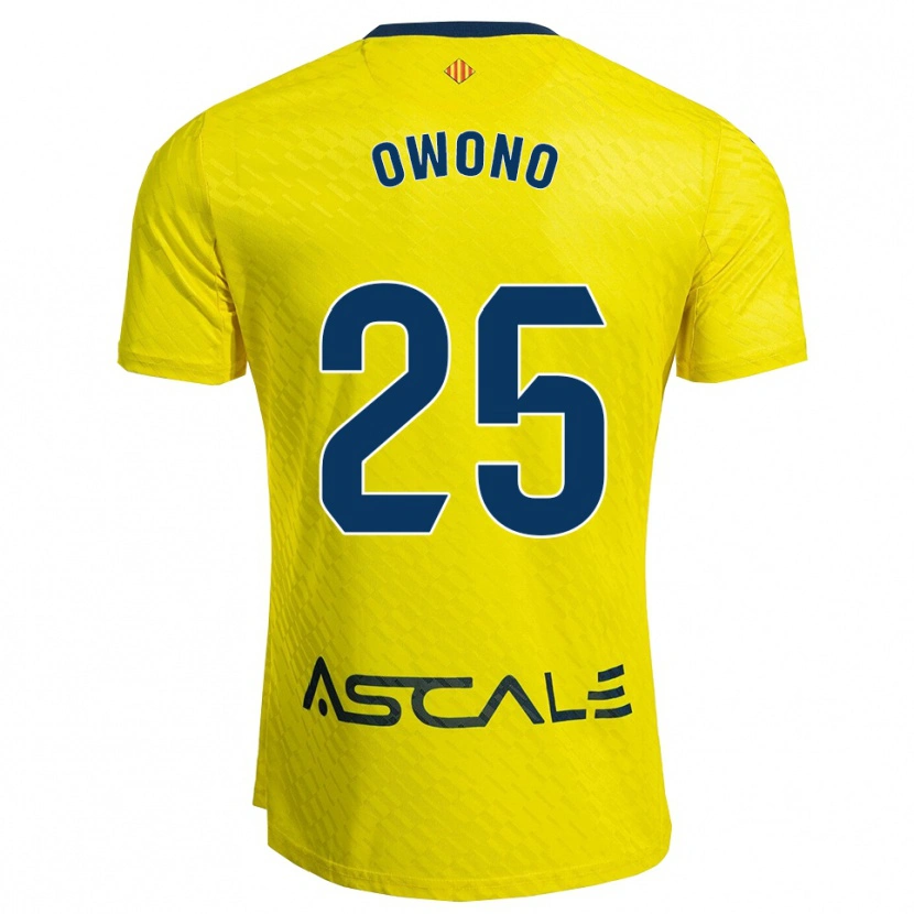 Danxen Mujer Camiseta Roberto Owono #25 Amarillo Marino 1ª Equipación 2025/26 La Camisa