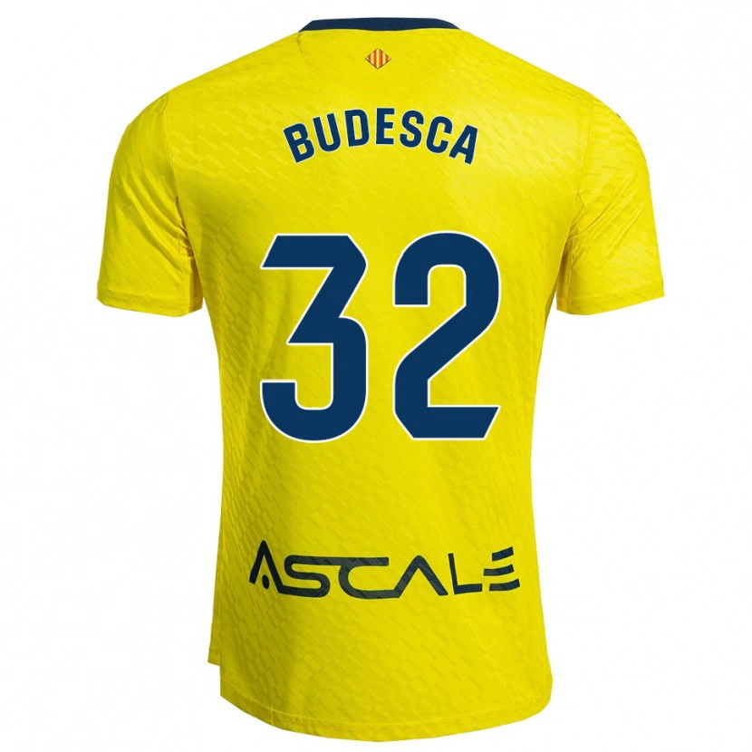 Danxen Mujer Camiseta Daniel Budesca #32 Amarillo Marino 1ª Equipación 2025/26 La Camisa