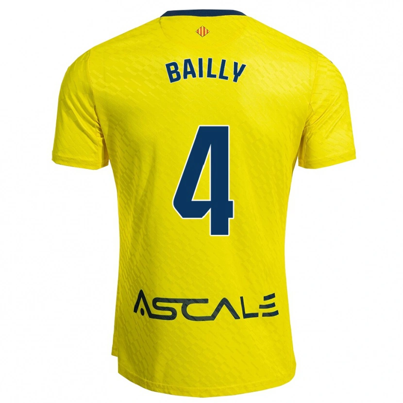 Danxen Mujer Camiseta Eric Bailly #4 Amarillo Marino 1ª Equipación 2025/26 La Camisa