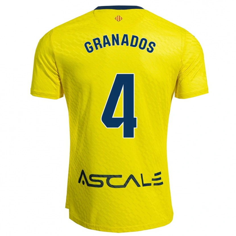 Danxen Mujer Camiseta Carlos Granados #4 Amarillo Marino 1ª Equipación 2025/26 La Camisa
