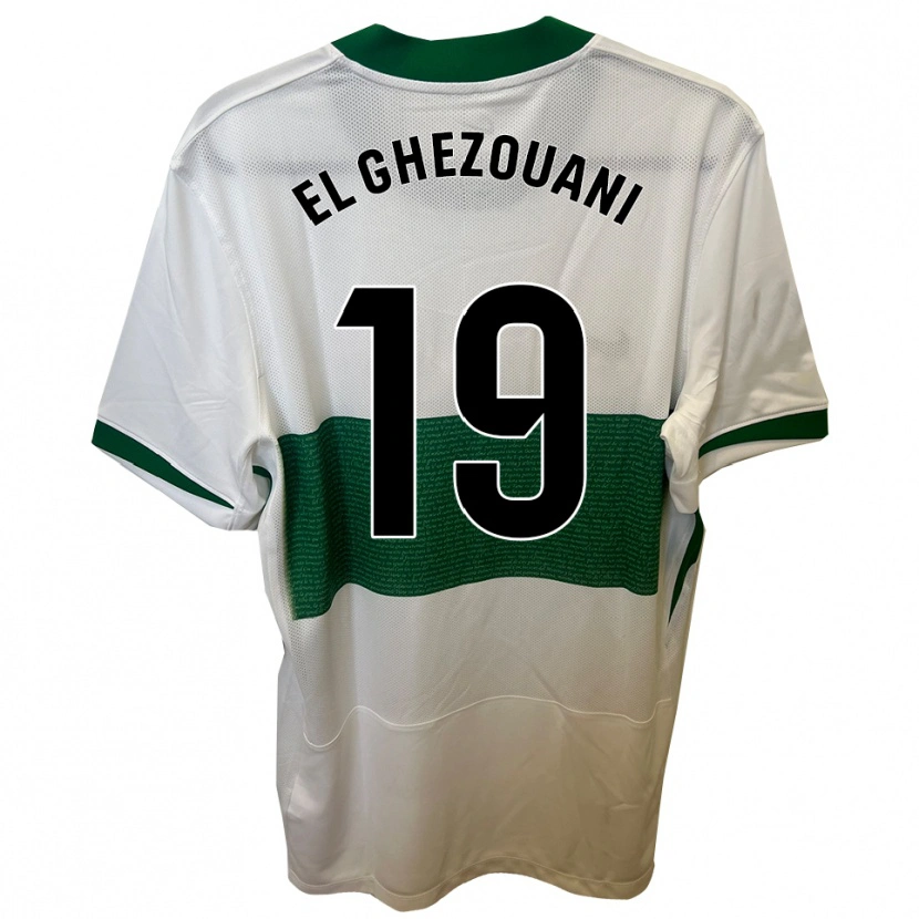 Danxen Mujer Camiseta Mourad El Ghezouani #19 Blanco Verde 1ª Equipación 2025/26 La Camisa