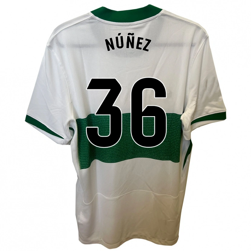 Danxen Mujer Camiseta Rafa Núñez #36 Blanco Verde 1ª Equipación 2025/26 La Camisa