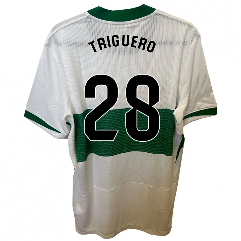 Danxen Mujer Camiseta Dani Triguero #28 Blanco Verde 1ª Equipación 2025/26 La Camisa