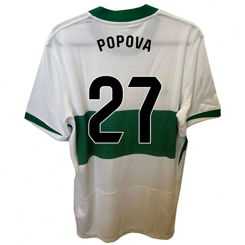 Danxen Mujer Camiseta Ángela Popova Fedorova #27 Blanco Verde 1ª Equipación 2025/26 La Camisa