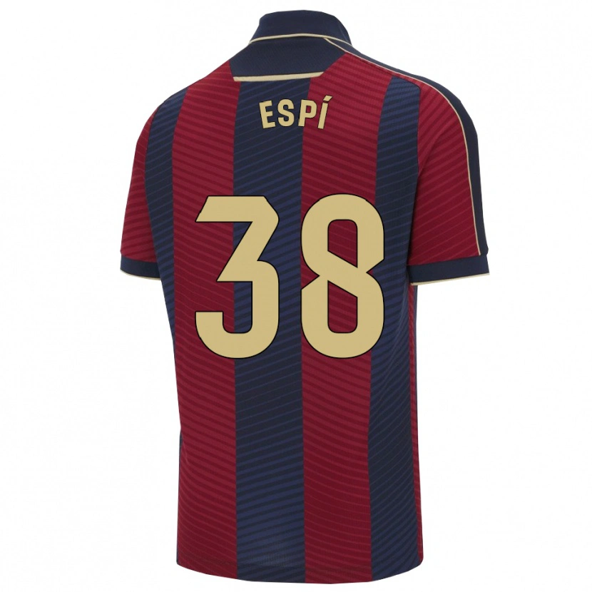 Danxen Mujer Camiseta Carlos Espí #38 Rojo Marino 1ª Equipación 2025/26 La Camisa