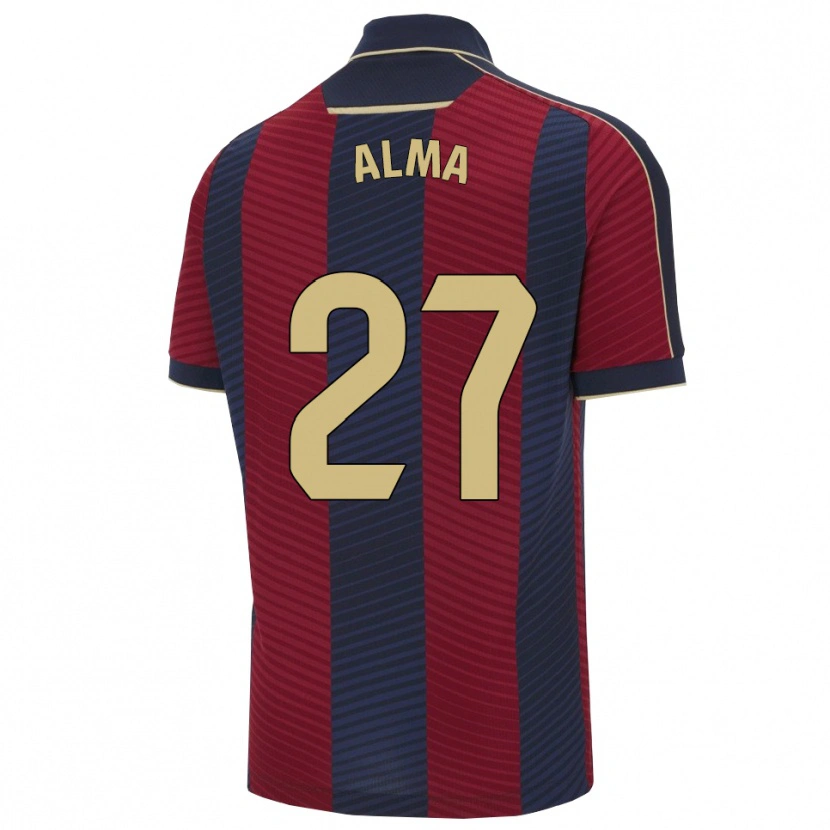 Danxen Mujer Camiseta Alma Velasco #27 Rojo Marino 1ª Equipación 2025/26 La Camisa