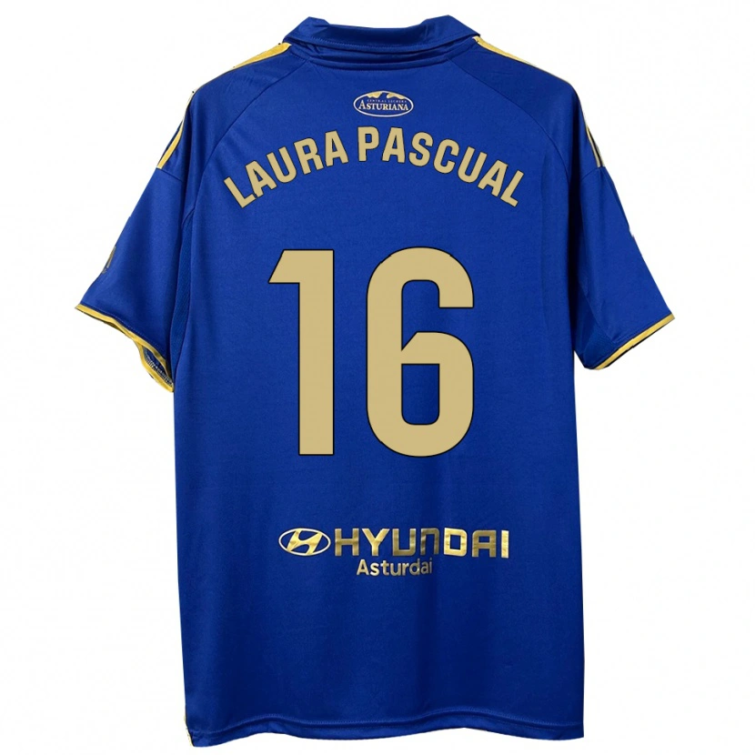 Danxen Mujer Camiseta Laura Pascual #16 Azul Oro 1ª Equipación 2025/26 La Camisa