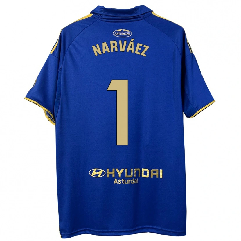 Danxen Mujer Camiseta Miguel Narváez #1 Azul Oro 1ª Equipación 2025/26 La Camisa