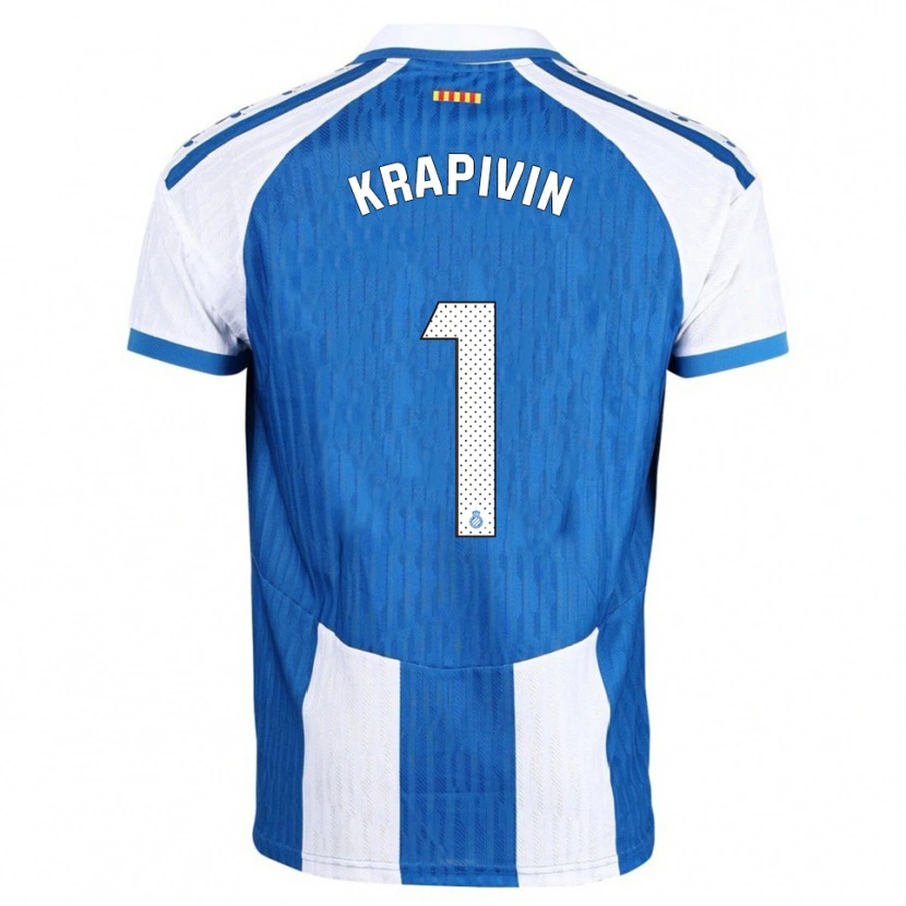 Danxen Mujer Camiseta Yegor Krapivin #1 Azul Blanco 1ª Equipación 2025/26 La Camisa