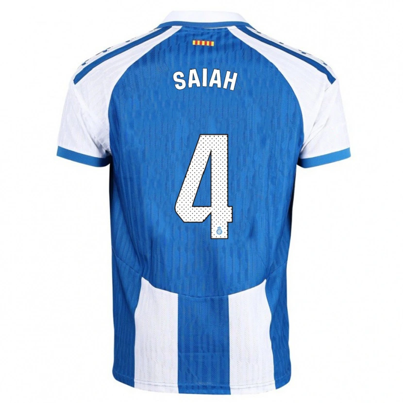 Danxen Mujer Camiseta Rachid Saiah #4 Azul Blanco 1ª Equipación 2025/26 La Camisa