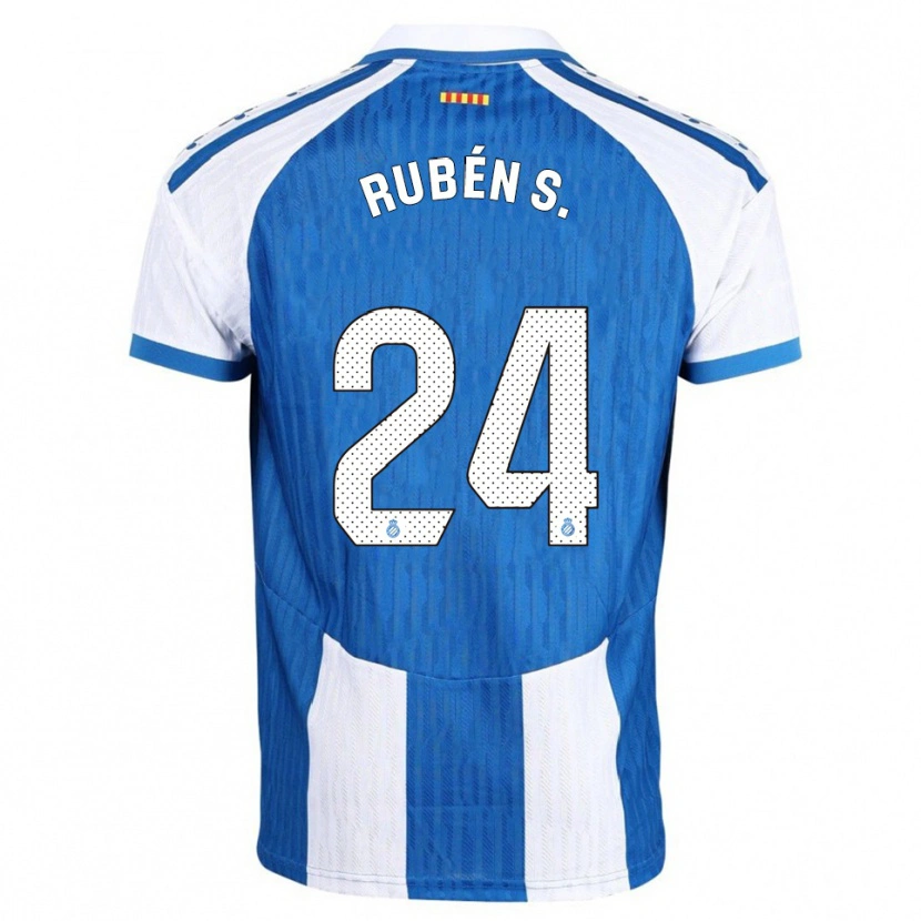 Danxen Mujer Camiseta Rubén Sánchez #24 Azul Blanco 1ª Equipación 2025/26 La Camisa