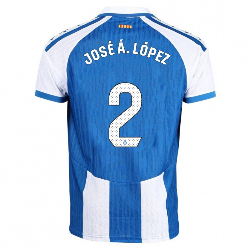 Danxen Mujer Camiseta José Ángel López #2 Azul Blanco 1ª Equipación 2025/26 La Camisa