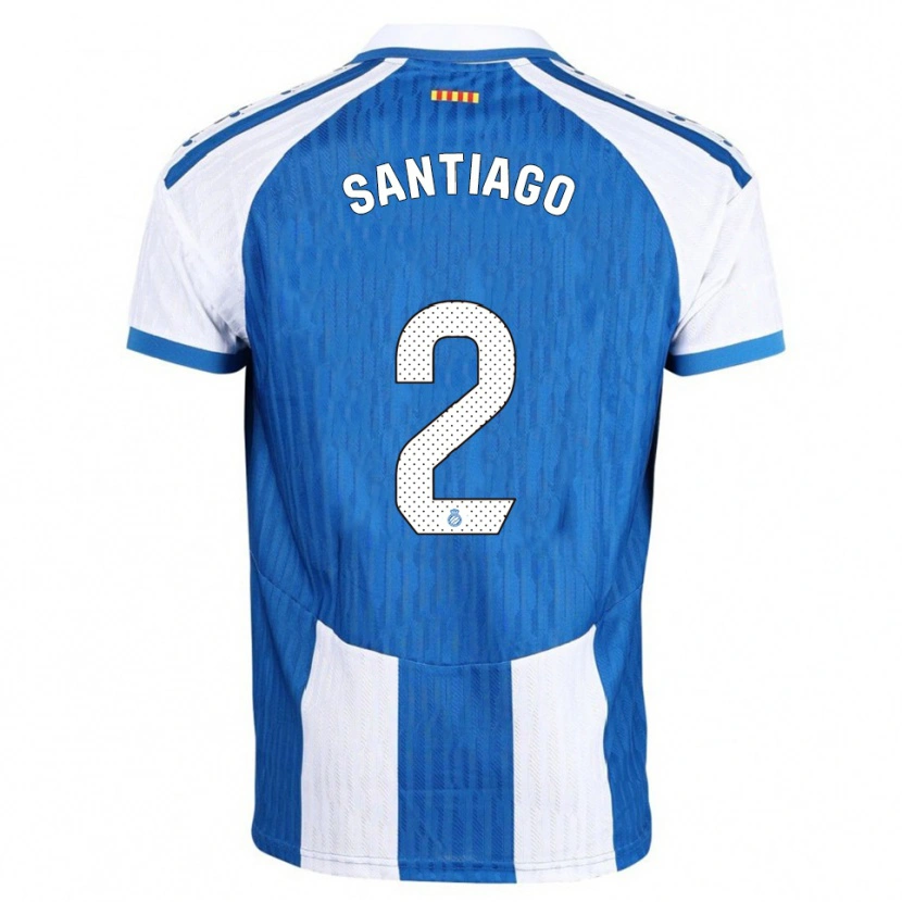 Danxen Mujer Camiseta David Santiago #2 Azul Blanco 1ª Equipación 2025/26 La Camisa