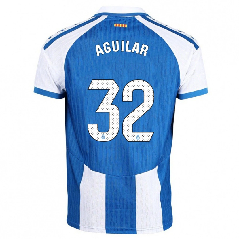 Danxen Mujer Camiseta Rubén Aguilar #32 Azul Blanco 1ª Equipación 2025/26 La Camisa