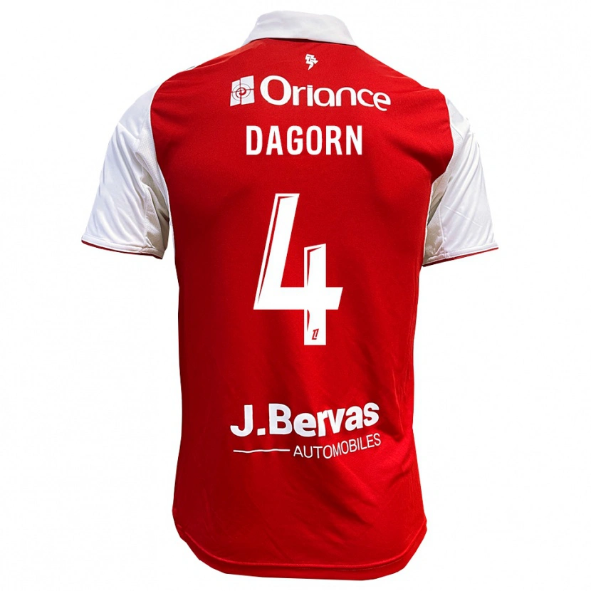 Danxen Mujer Camiseta Maxime Dagorn #4 Rojo Blanco 1ª Equipación 2025/26 La Camisa